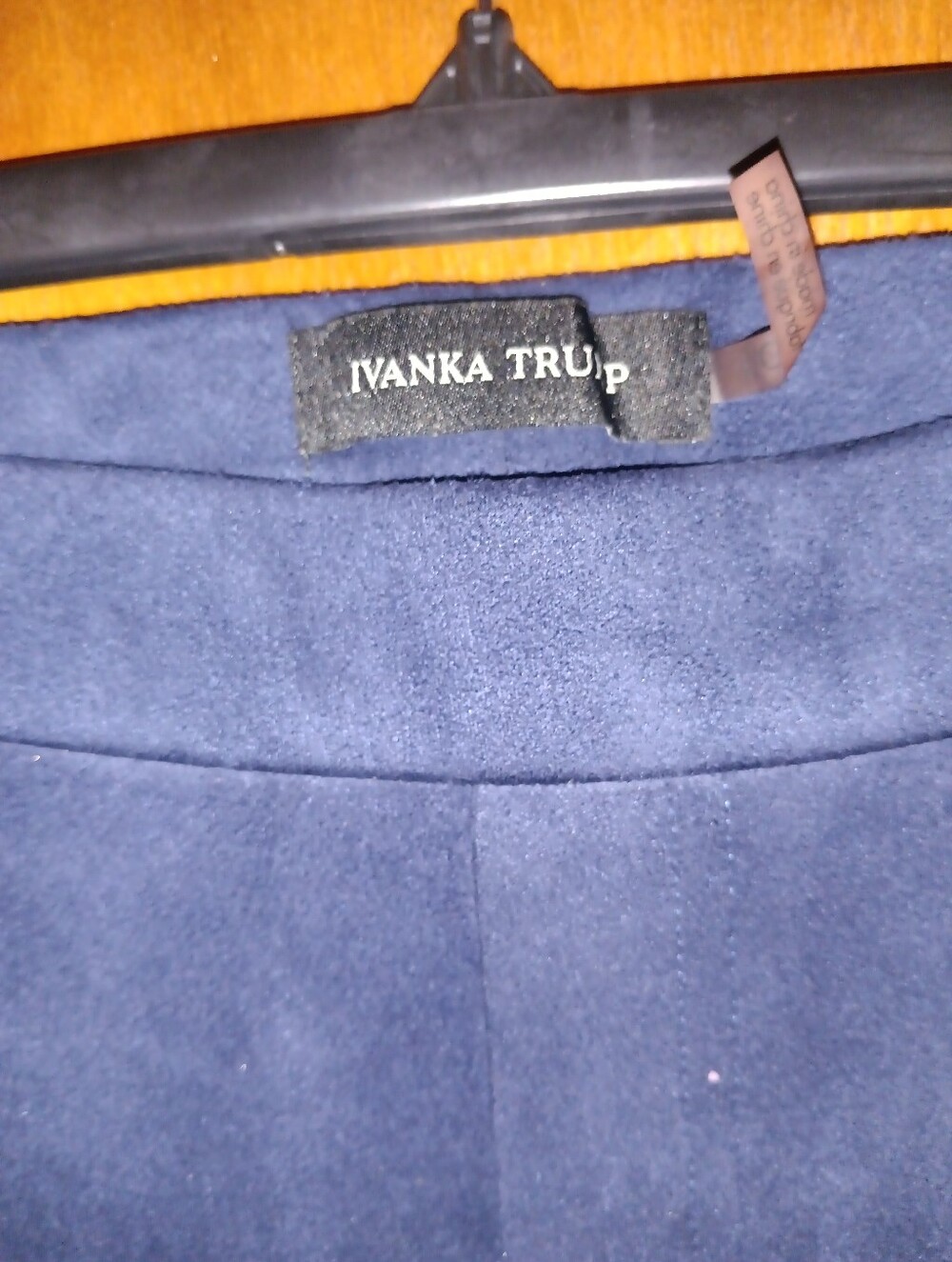 Ivanka Trump Navy Faux Suede Skinny Pull-On Pants